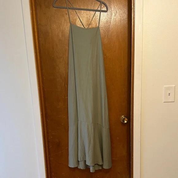 Z Supply Coast Linen Maxi Dress in Avocado – Size Small - Picture 3 of 5